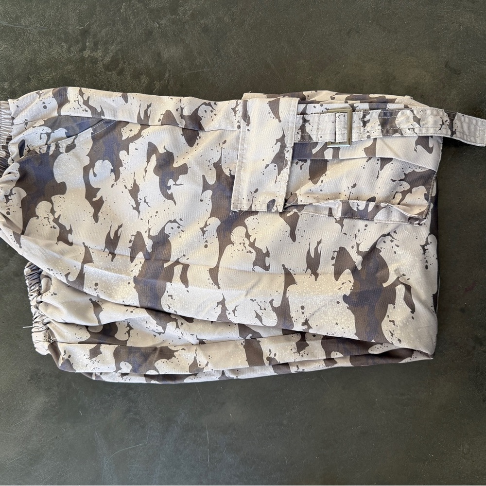 Boys Camo Drawstring Utility pants- Gray/White